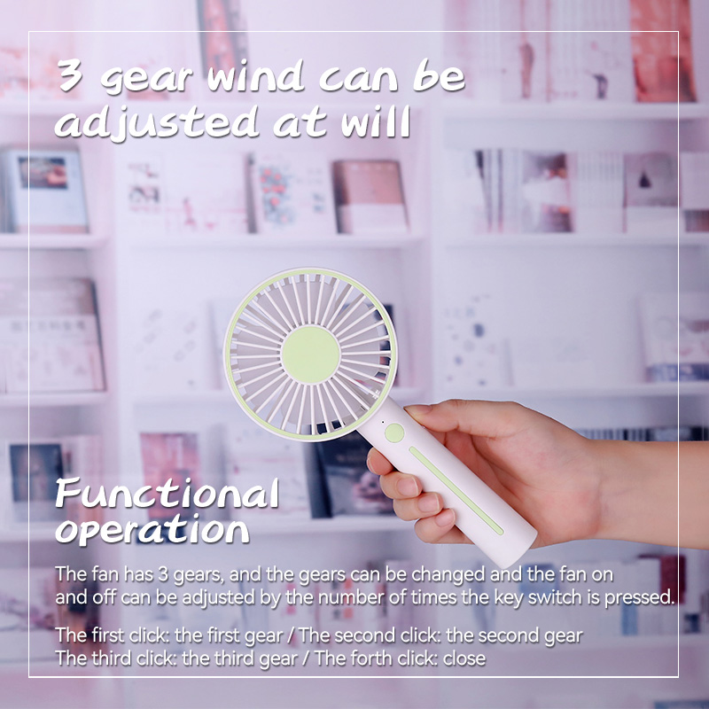 KIVEE FA29 Rechargeable Portable USB Fan Three Gear Adjustable Handheld Mini Fan Wind Power Ultra Quiet Convenient Handheld Fan Rechargeable Cute Square Cooling Fan For Outdoor Home Office Keep Cool with Kivee. 