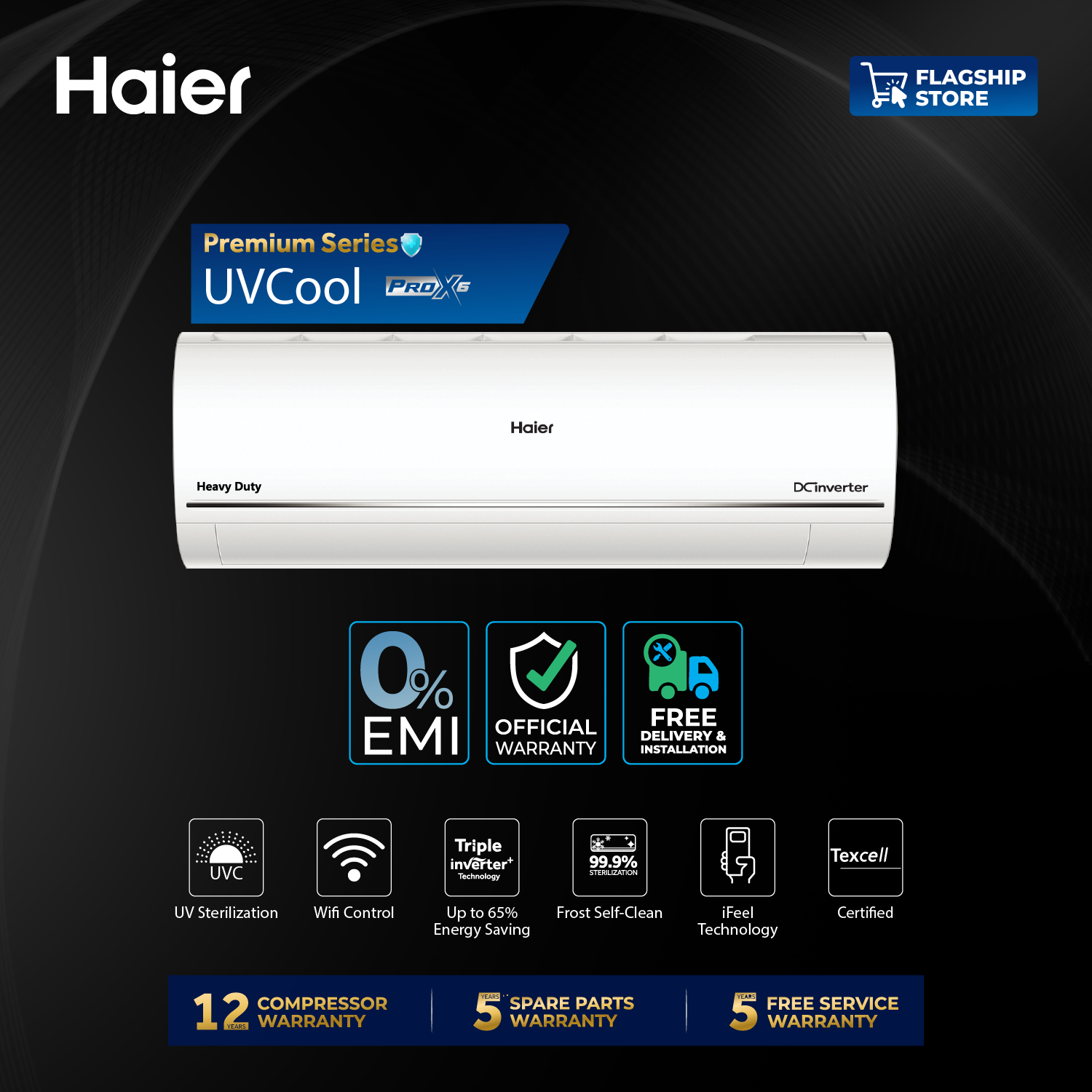 Haier 2 Ton Virus Killer UVCool Inverter AC - HSU-24UVCool(INV)(Pro) with Free Installation