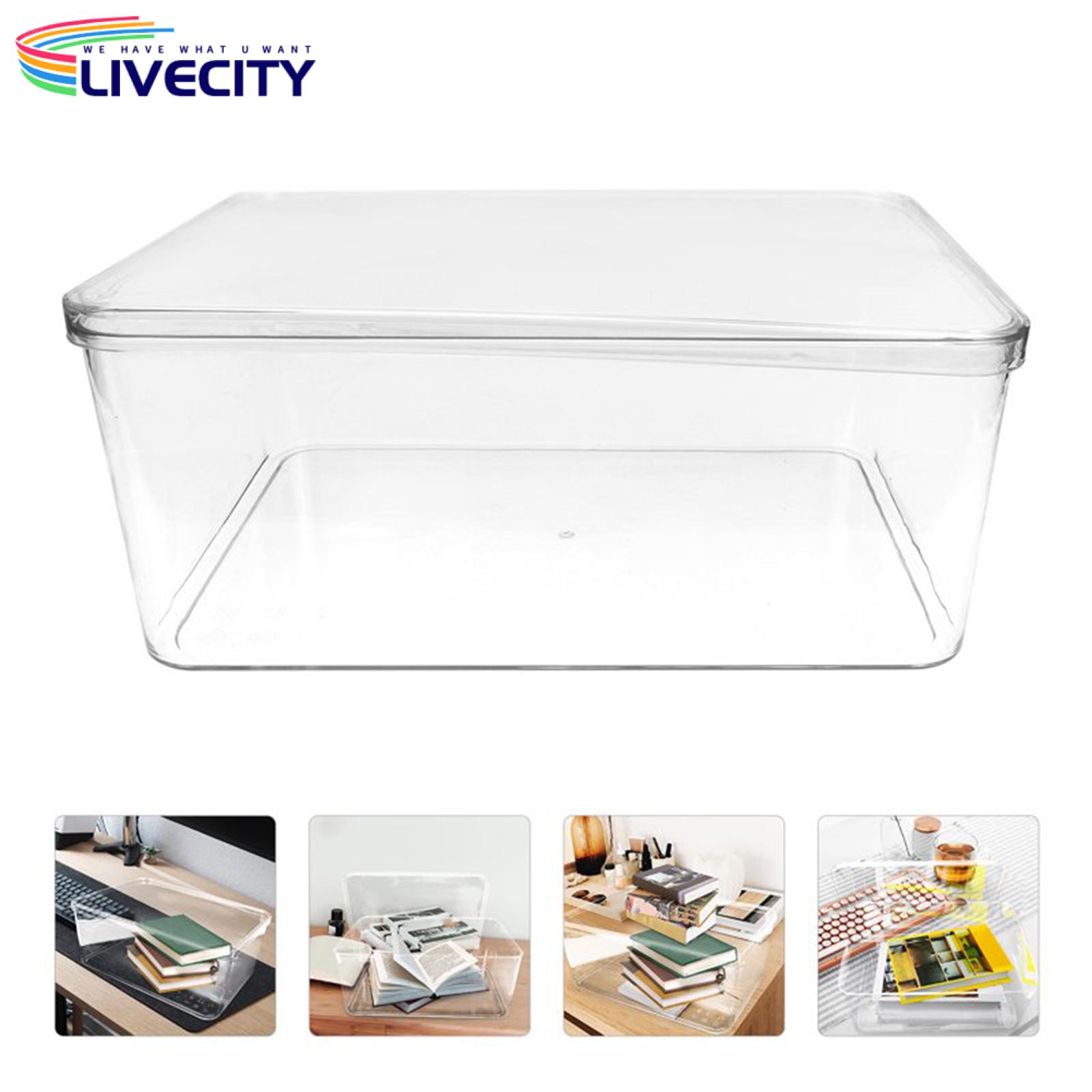 Acrylic Storage Box Large Capacity Dustproof Storage Box with Lid for Rice Cereal Bread Moisture-proof Transparent Container for Tidy Living Room Organizer. 