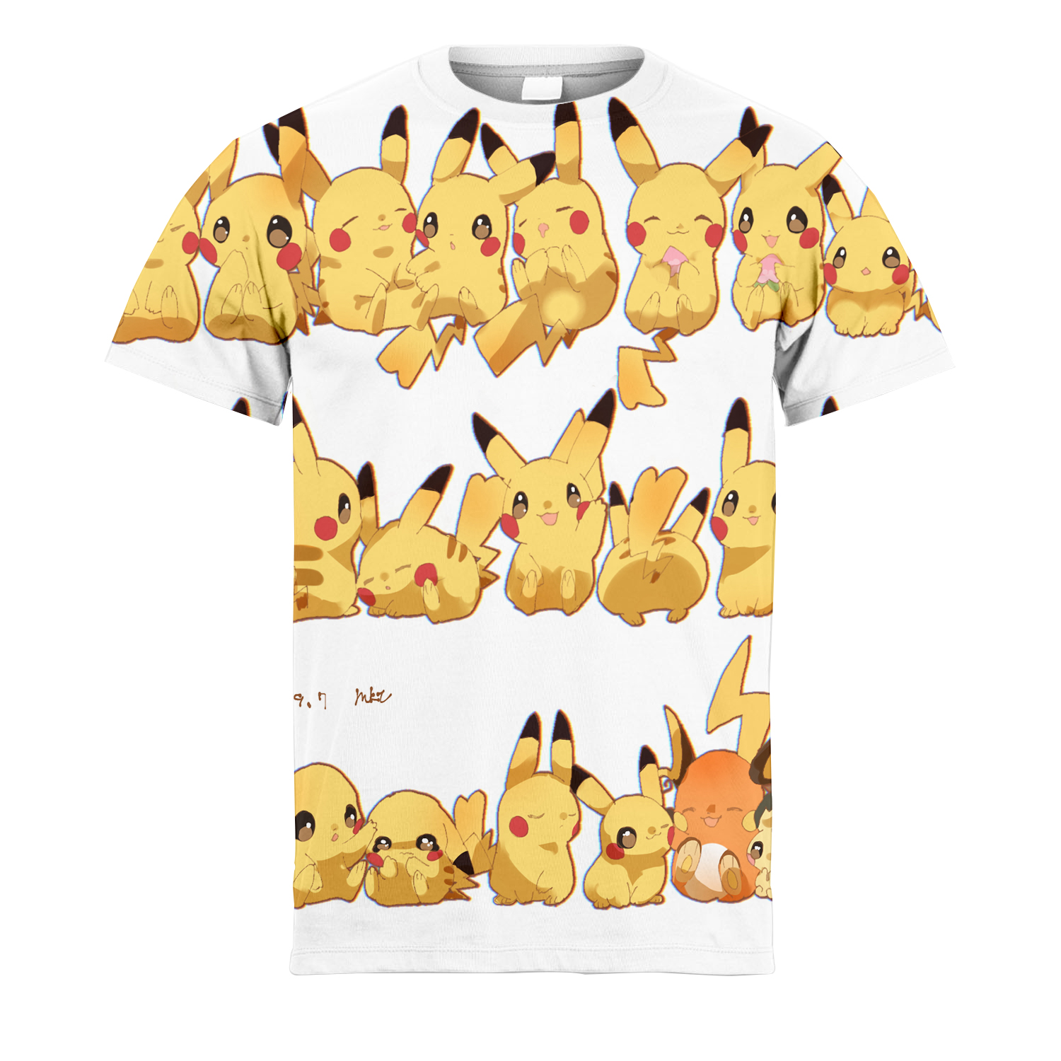 Summer 2023 New Pikachu Anime Men's And Women's T-shirt Trend Women Cute Fashion Children's Short-sleeved T-shirt. 
