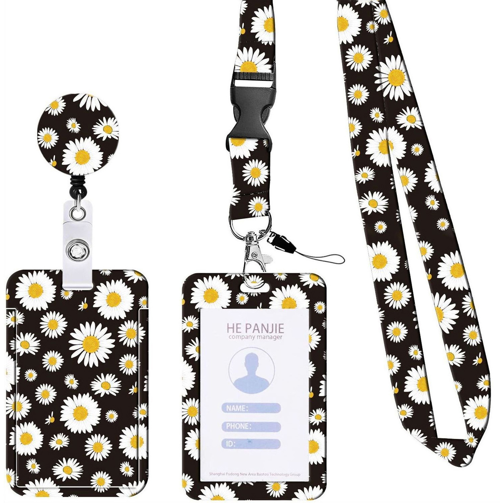 Durable Lanyard with Card Holder Sunflower Design Id Card Holder with Lanyard Stylish Multi-functional Badge Holder for Hidden Disabilities Stretchable Trendy Perfect for Southeast Asian Buyers. 