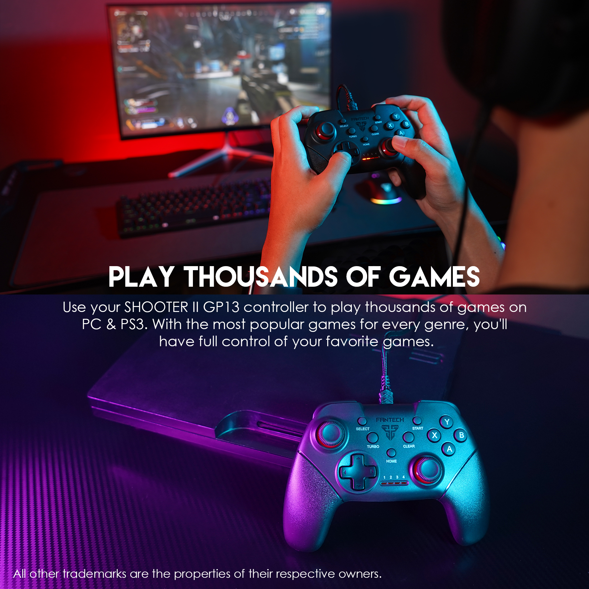 FANTECH GP13 SHOOTER-II Gamepad Wired PC Game Controller Joystick Dual Vibration Saturn for Windows PC PS3 Playstation Android Gamepad. 
