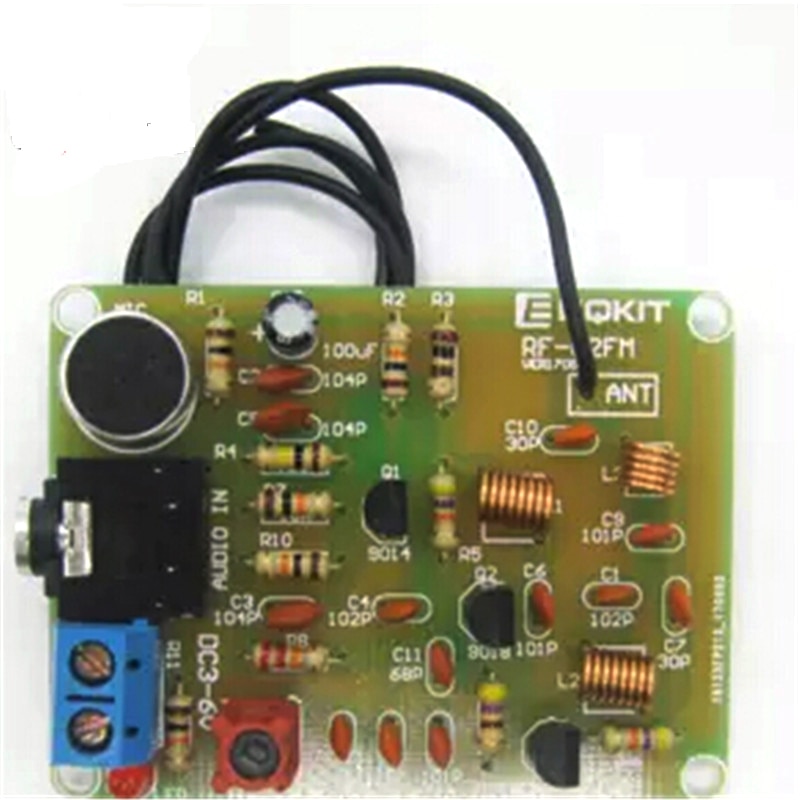 【happy one】88-108MHz FM Transmitter Module Electronic DIY Kits Frequency Wireless Microphone Transmitter Board Parts DC 3-6V FM Module. 