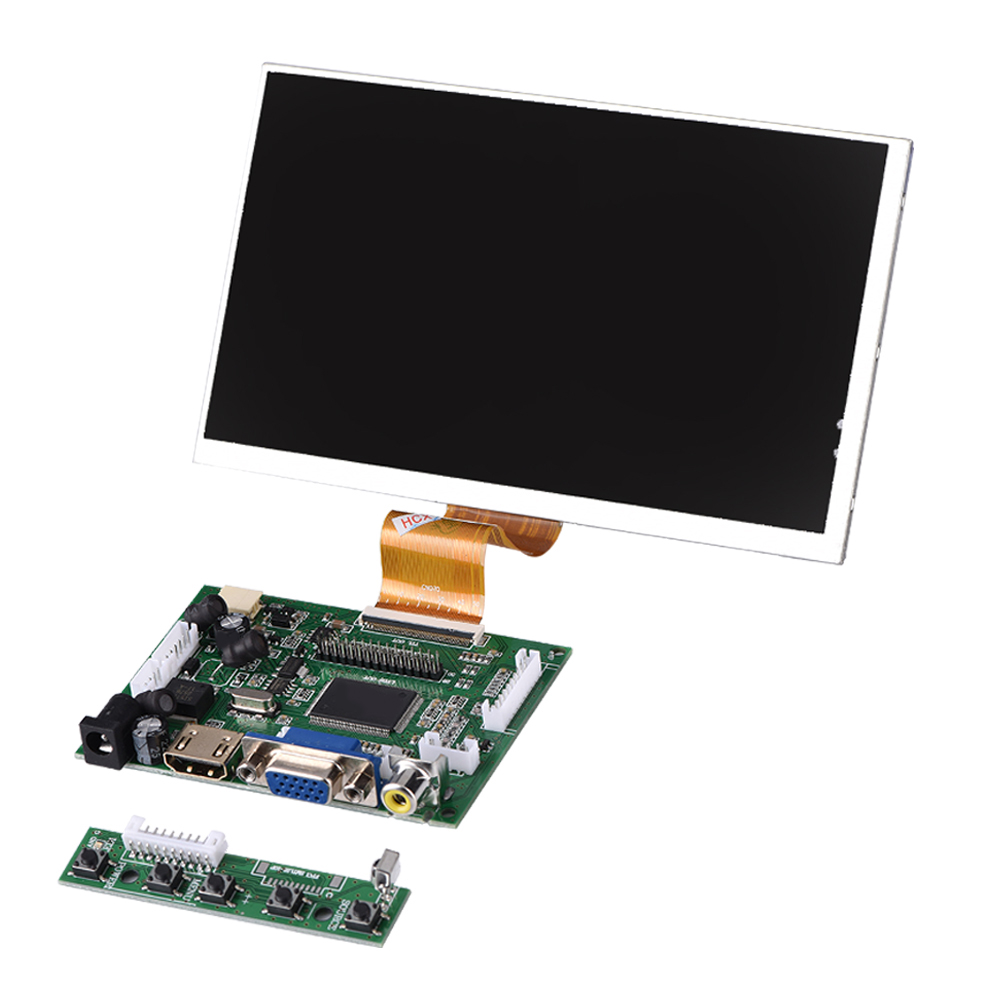 7" 50Pin High Resolution 1024X600 Display Screen  HDMI+VGA+2AV Driver Board For Raspberry Pi. 