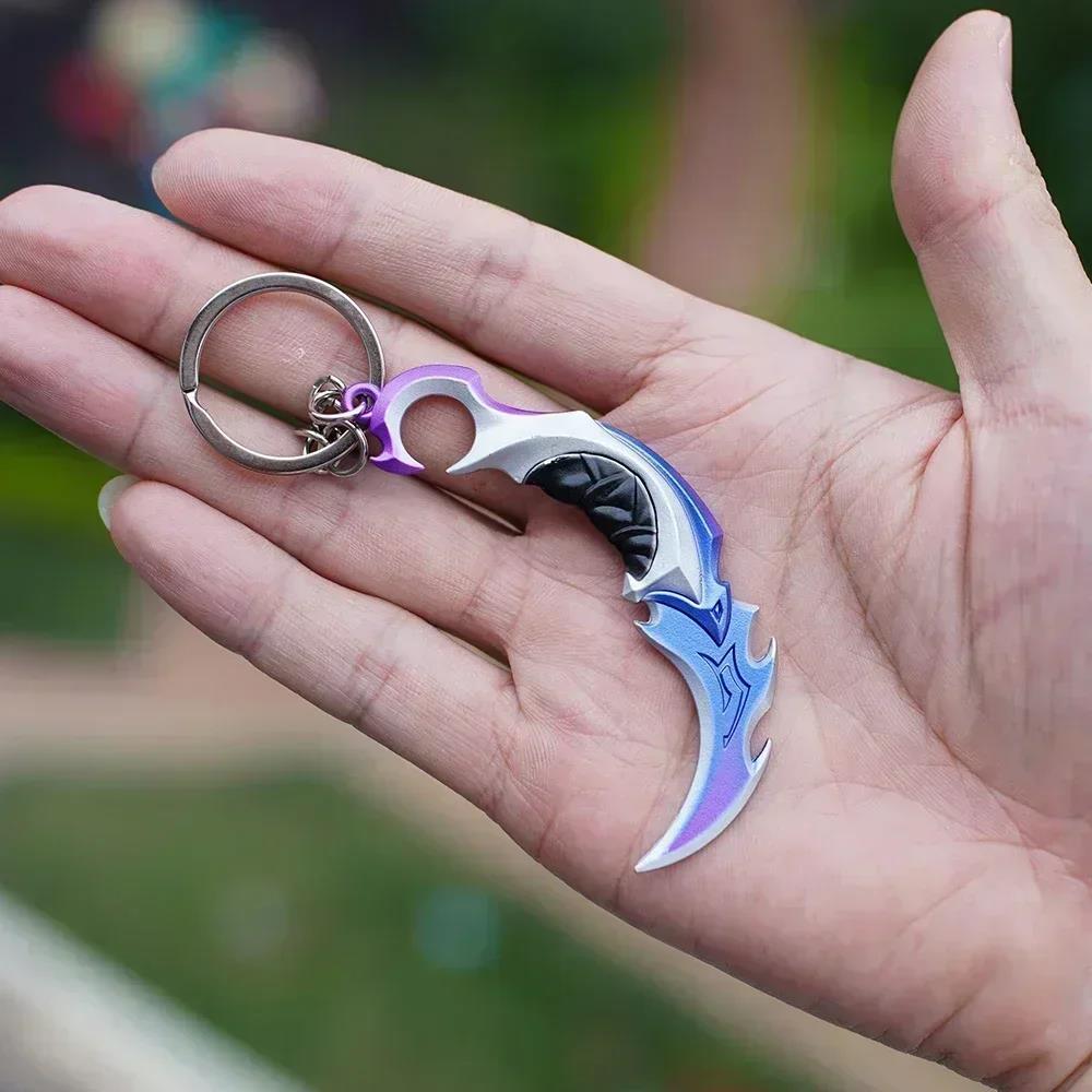 Valorant Keychains Set Reaver Karambit Knife Vandal Metal Game Peripheral Metal Model Keychains Pendant Gifts Toys. 