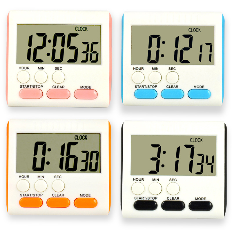Kitchen Clock English 24-hour Electronic Timer Digital Reminder Alarm Clocks Cooking Countdown Timer LCD Multifunction Home. 