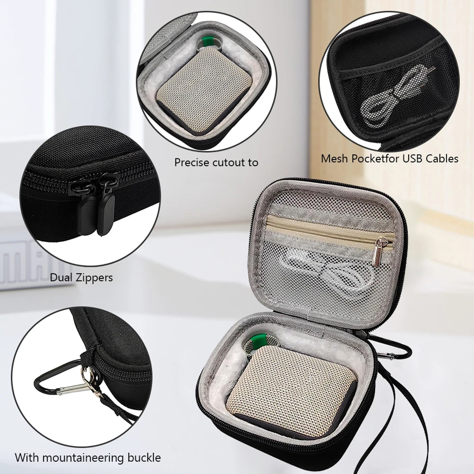 Prism Hard Carrying Case Shockproof Hard Case for Jbl Go4 Portable Speaker Durable Storage Box with Zipper Closure Mesh Pocket Impact Resistant Carrying Case for Ultimate Protection Storage Bag. 
