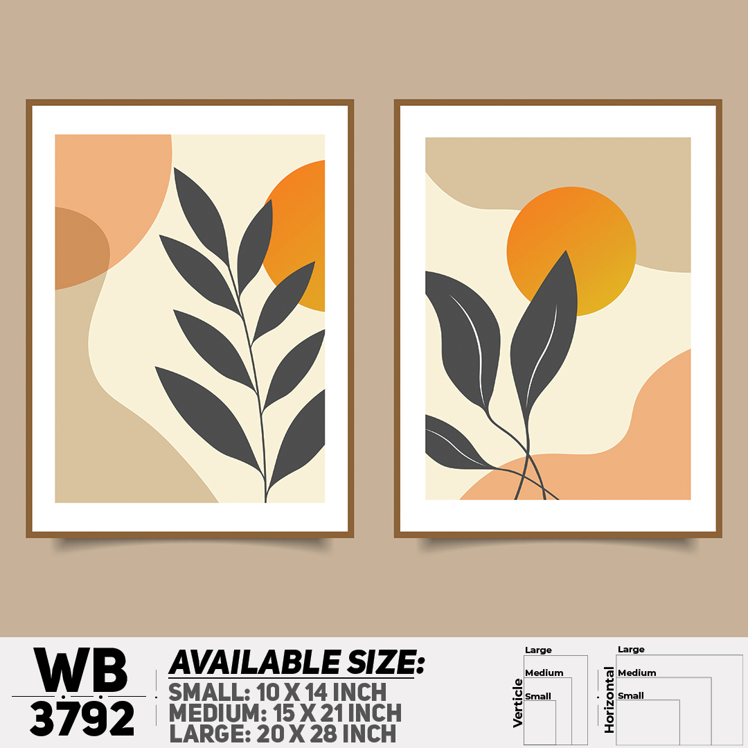 Leaf & Abstract ArtWork (Set of 2) Wall Canvas Home Decoration Wall Canvas Painting Art - WB3792 - Hype Interior - Minimalistic Sophistication