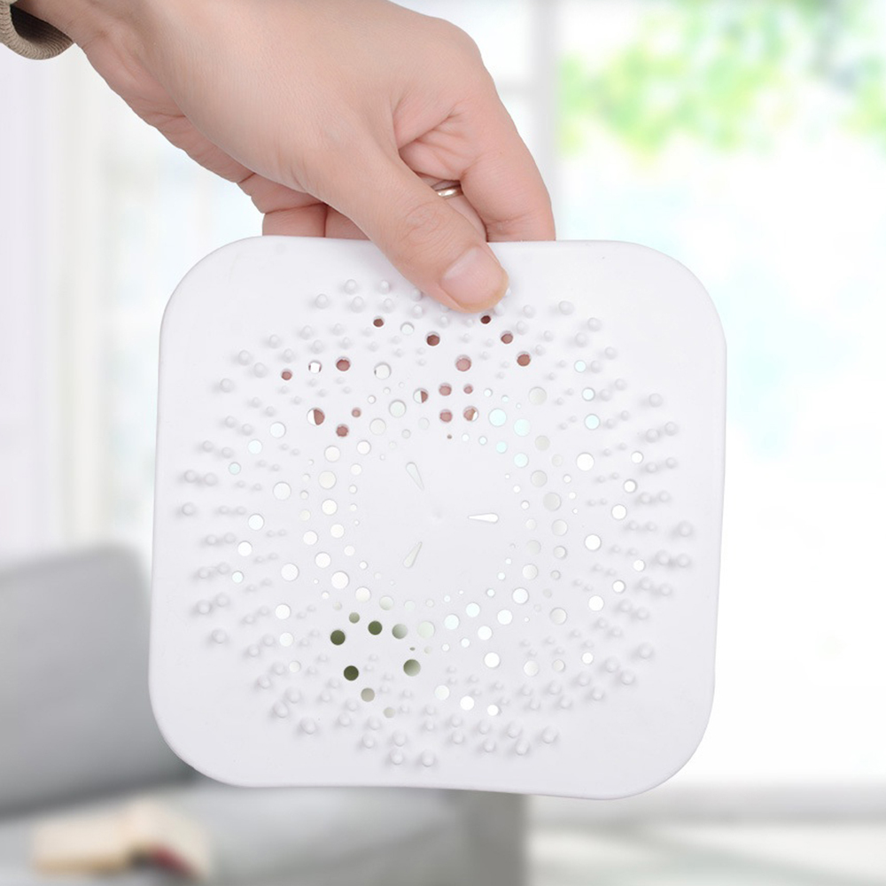 Sink Anti Clog Dense Mesh Hair Filter Sewer Mouth Filter Bottom Suction Cup Square Household Products Floor Drain Cover Tricolor. 
