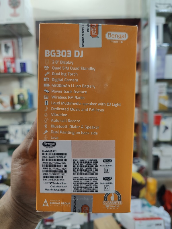 Bengal BG 303 Dj Java Supported 4 SIM Standby 4500mAh Power Bank Phone