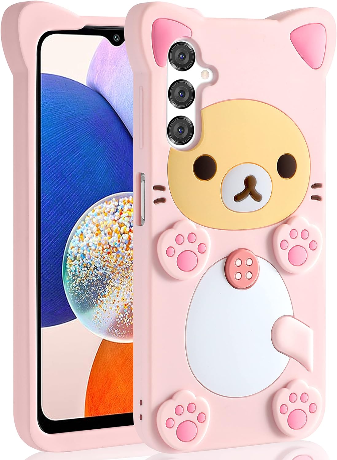 Rilakkuma Cat Bear For Samsung Galaxy A15 A14 A53 A54 S20 FE S10 S21 S22 S23 S24 Plus Note 20 Ultra Silicone Soft Cover Case. 