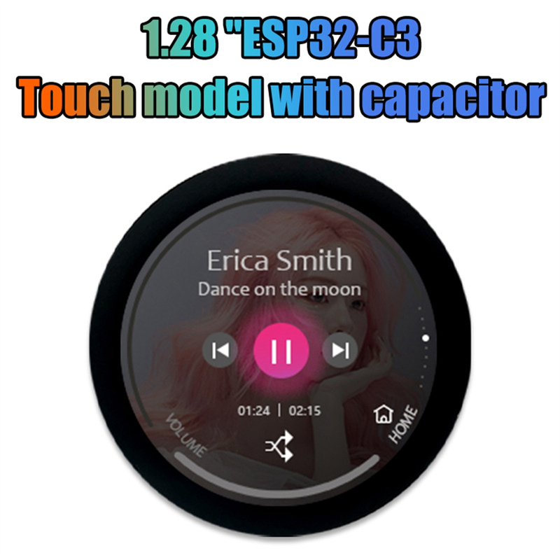 NCANRUI ESP32-C3 Development Board 1.28 Inch Round LCD Display Touch Screen with Wifi Bluetooth Module. 