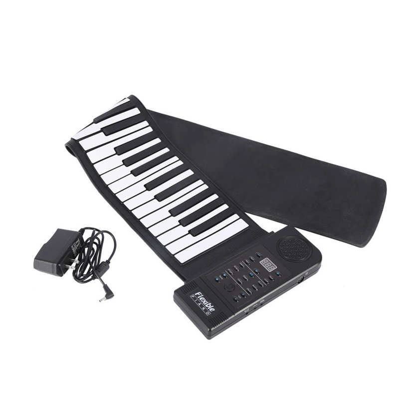 Portable 61-Keys Roll up Soft Silicone Flexible Electronic Digital Music Keyboard Piano New. 