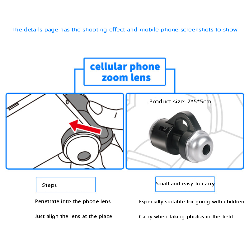 New 30x Zoom Bright Led Microscope Magnifier Clip-On Cell Phone Mobile Phone Camera Lens For Smartphone Inspection Tool. 
