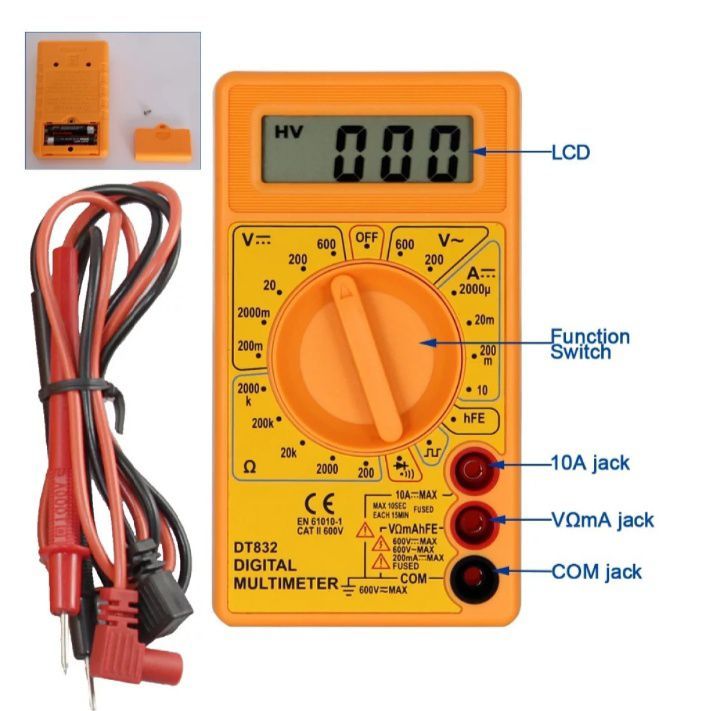 Digital Multimeter AVO Meter Measured volt Amp Resistor. 