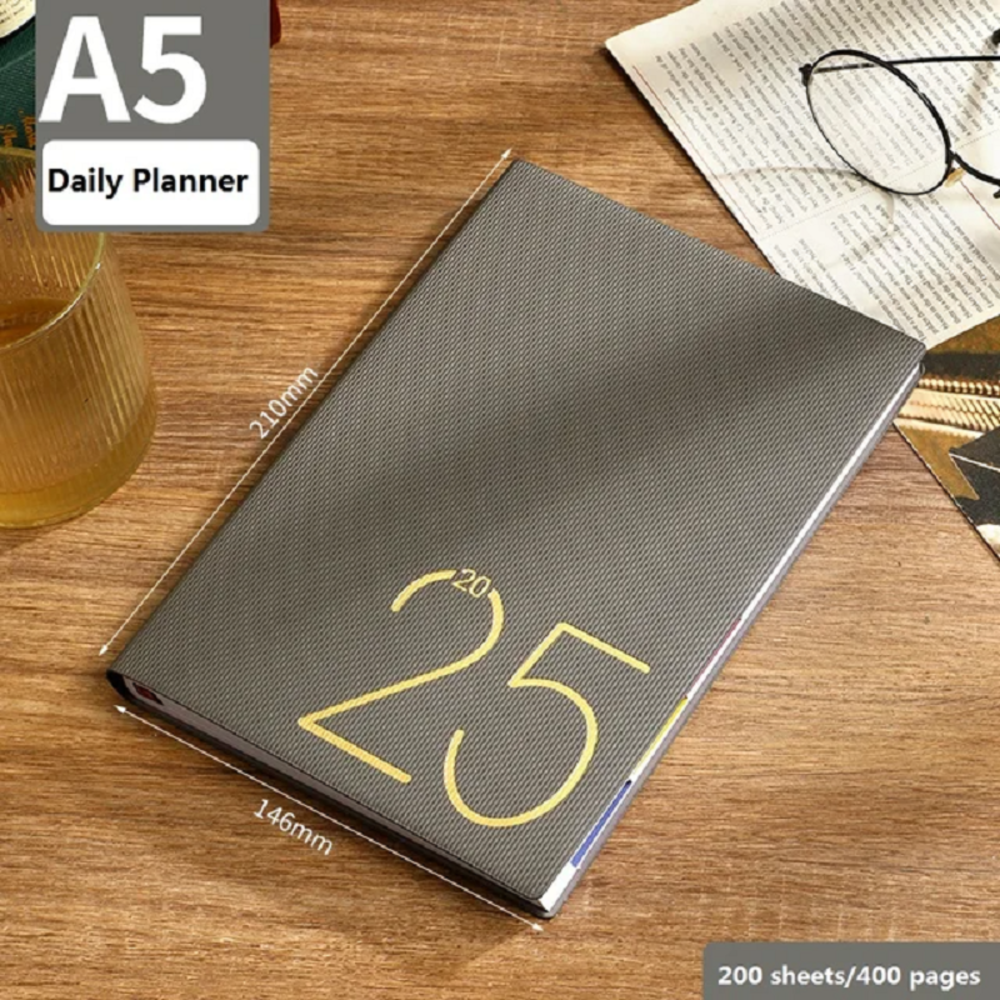 One Page Per Day Planner High Quality PU Cover 365 Days Notebook 2025 ...