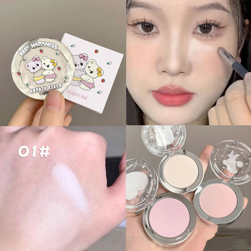 Cappuvini Bear Soft Focus HighLighter Matte Mist Powder Controls Shine & Smooths Complexion Highlighting Powder. 