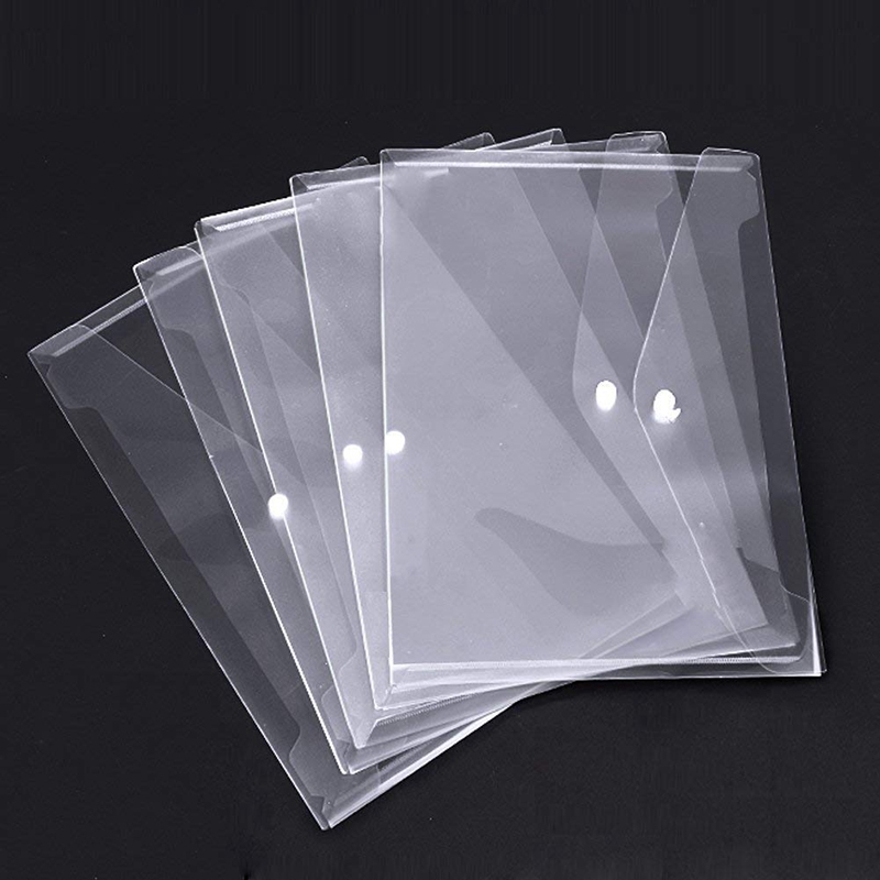 Poly Envelope Folder with Snap Button Closure, Premium Quality Clear Plastic Envelopes,30 Pcs Waterproof Transparent Project Envelope Folder, A4 Letter Size. 