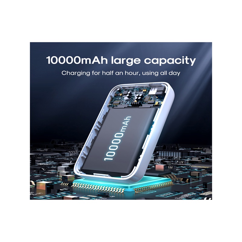 JOYROOM JR-W020 Mini Power Bank 10000mAh 1 Input 3 Output with Magnetic Wireless MagSafe 20W PD Fast Charging. 