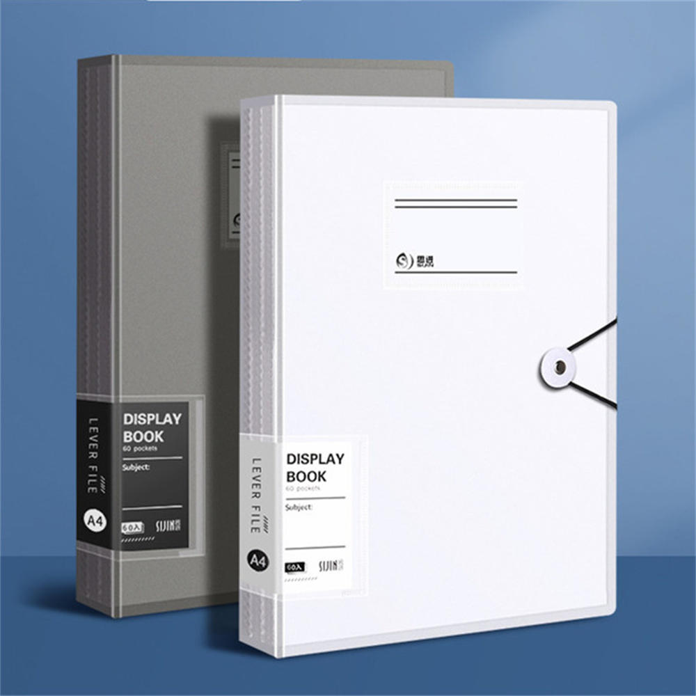 A4 File Folder Display Book Transparent Insert Paper Document Organizer Bag Office Supplies Stationery. 