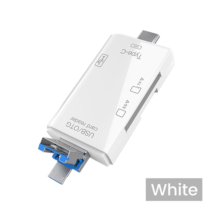 SPX OTG 6 in 1 Card Reader USB 2.0 All in One Card Reader for SD/TF Card/Type C/microUSB/USB. 