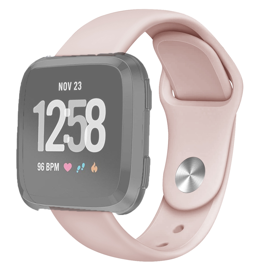 For Fitbit Versa 2 / Fitbit Versa / Fitbit Versa Lite Solid Color Silicone Watch Band, Size:L(White). 
