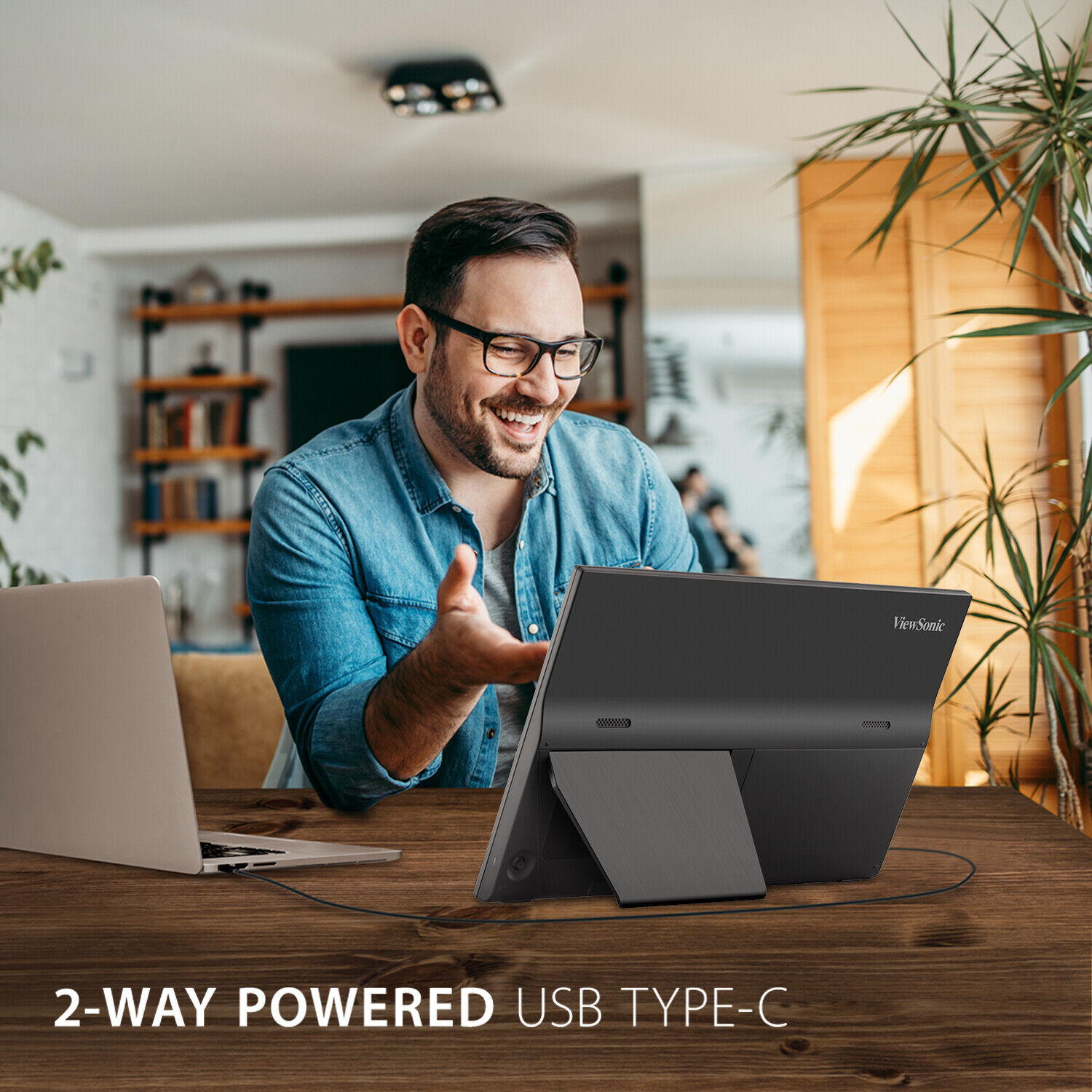 ViewSonic Portable 1080p IPS Monitor VA1655 15.6" with USB C and mini-HDMI. 