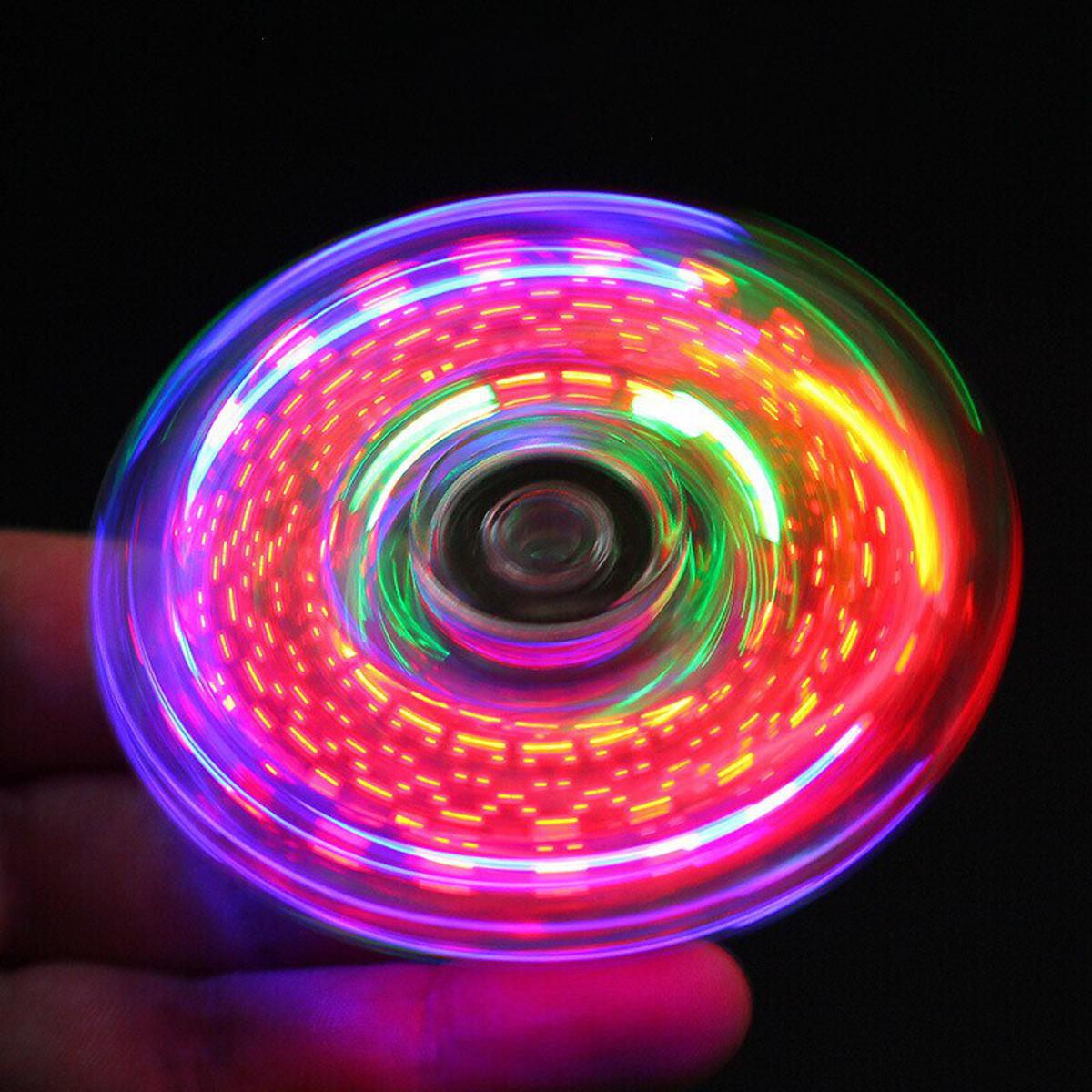 Creative LED Light Luminous Fidget Spinner Transparent Pattern Changes Hand Spinner Golw in the Dark Stress Relief Toys For Kids. 