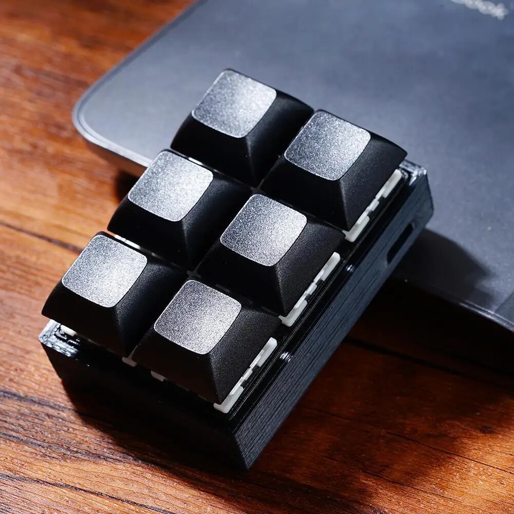 6 Keys Keyboard USB Custom Programmable Macro Keypad One-key Shortcut Keys Mini Mechanical Keyboard Blue Switch. 