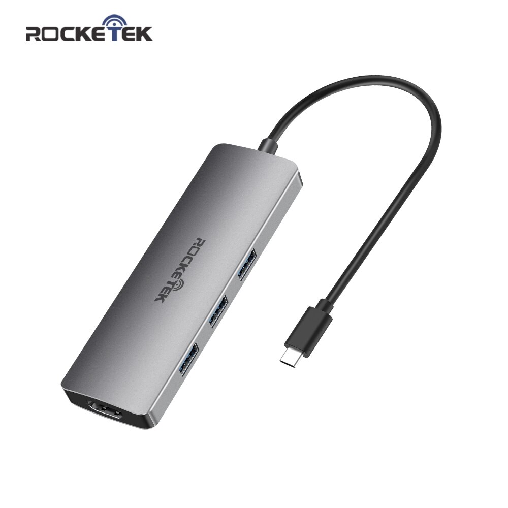 【VisioN Shop】Rocketek Type C USB HUB to 4K HDMI-compatible RJ45 Adapter Dock MacBook Pro PD 3.1 Port SD/TF Micro SD Card reader. 