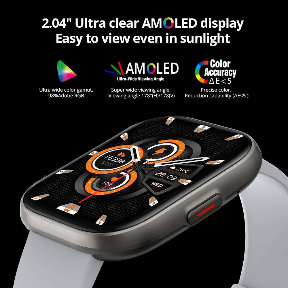 【NShisasN】COLMI P68 Smartwatch 2.04'' AMOLED Screen 100 Sports Modes 7 Day Battery Life Support Always On Display Smart Watch Men Women. 