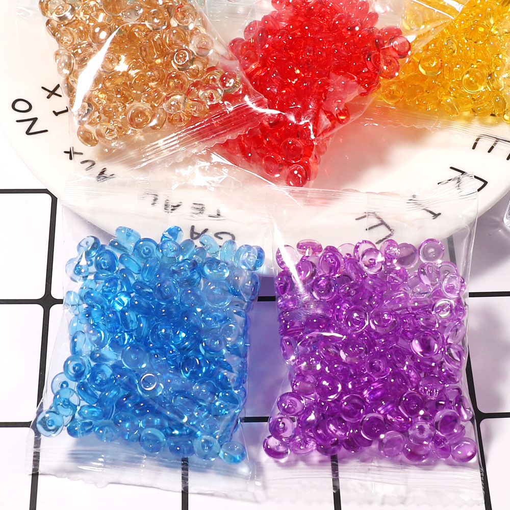 Flat Bead Small Bag Set with Simulated Millet Fish Tank Beads, Slime Blends DIY Handmade Materials. 