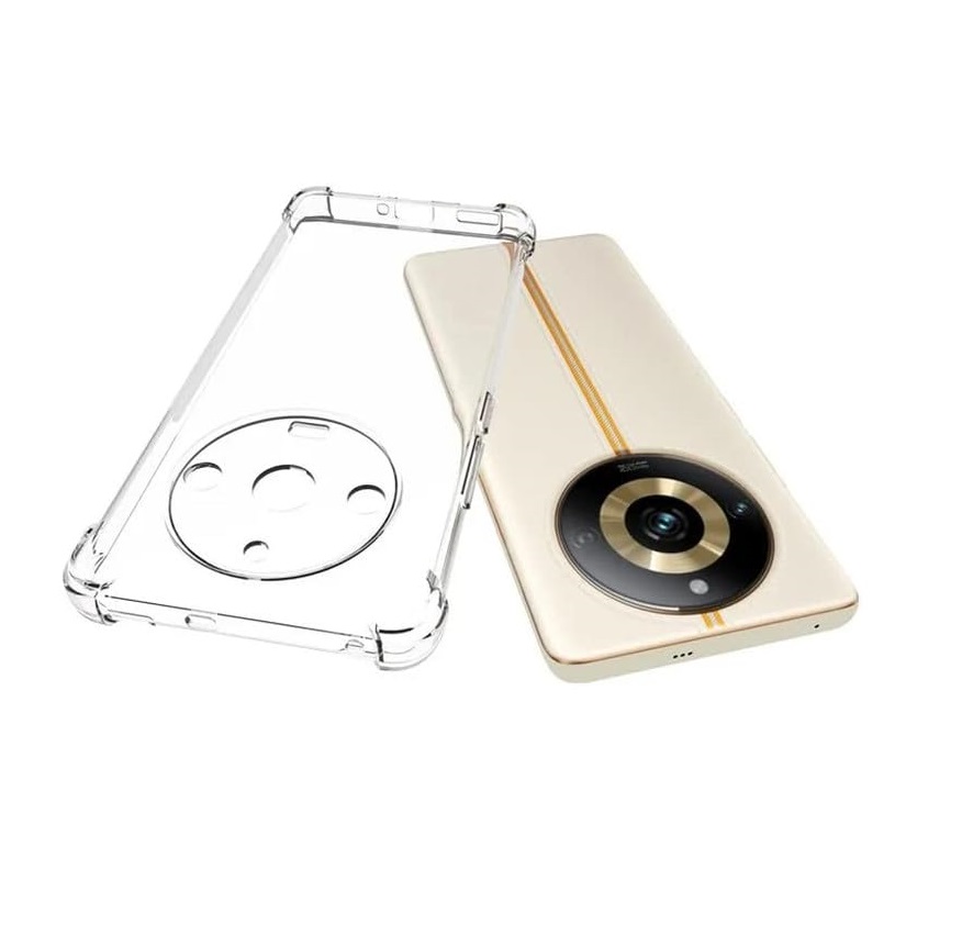 Realme 11 Pro+ Flexible Clear Transparent Soft TPU Back Case Cover With Bumper