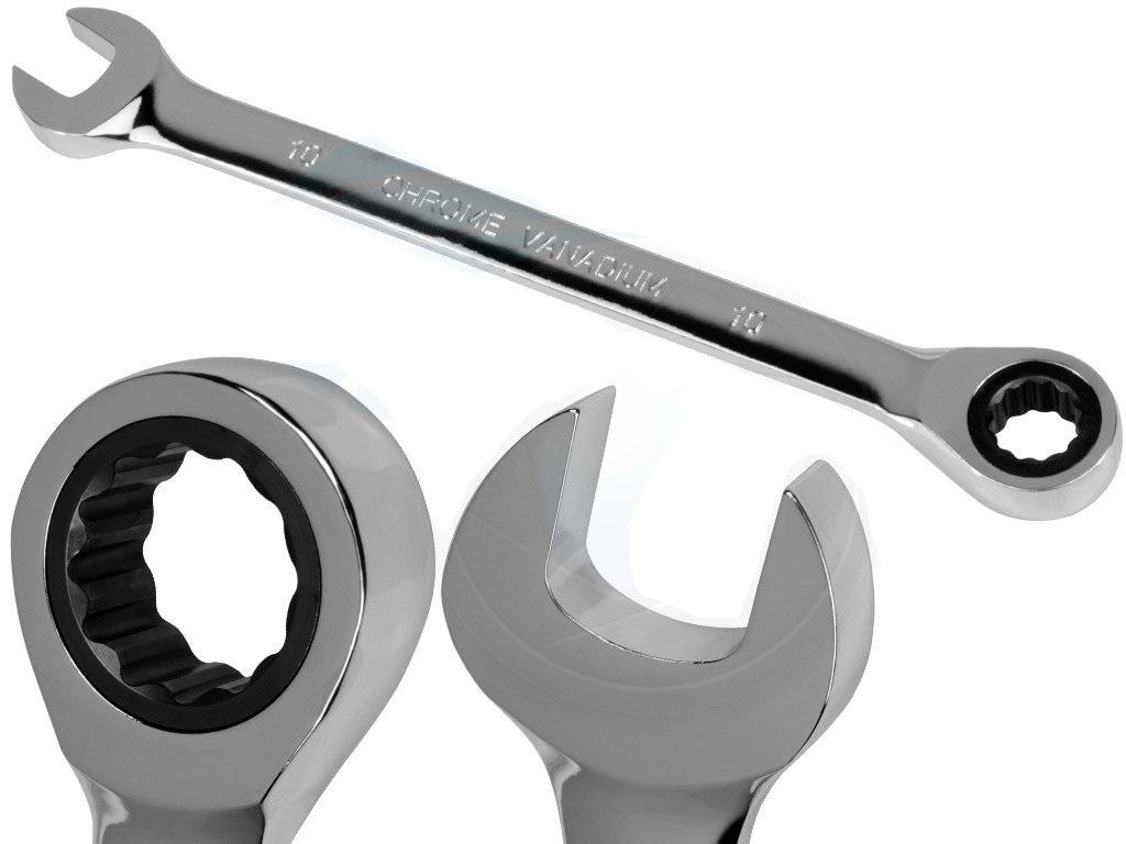 TOLSEN 10mm Ratchet Gear Spanner Fixed Head Combination Wrench Cr-V Model: 15206. 