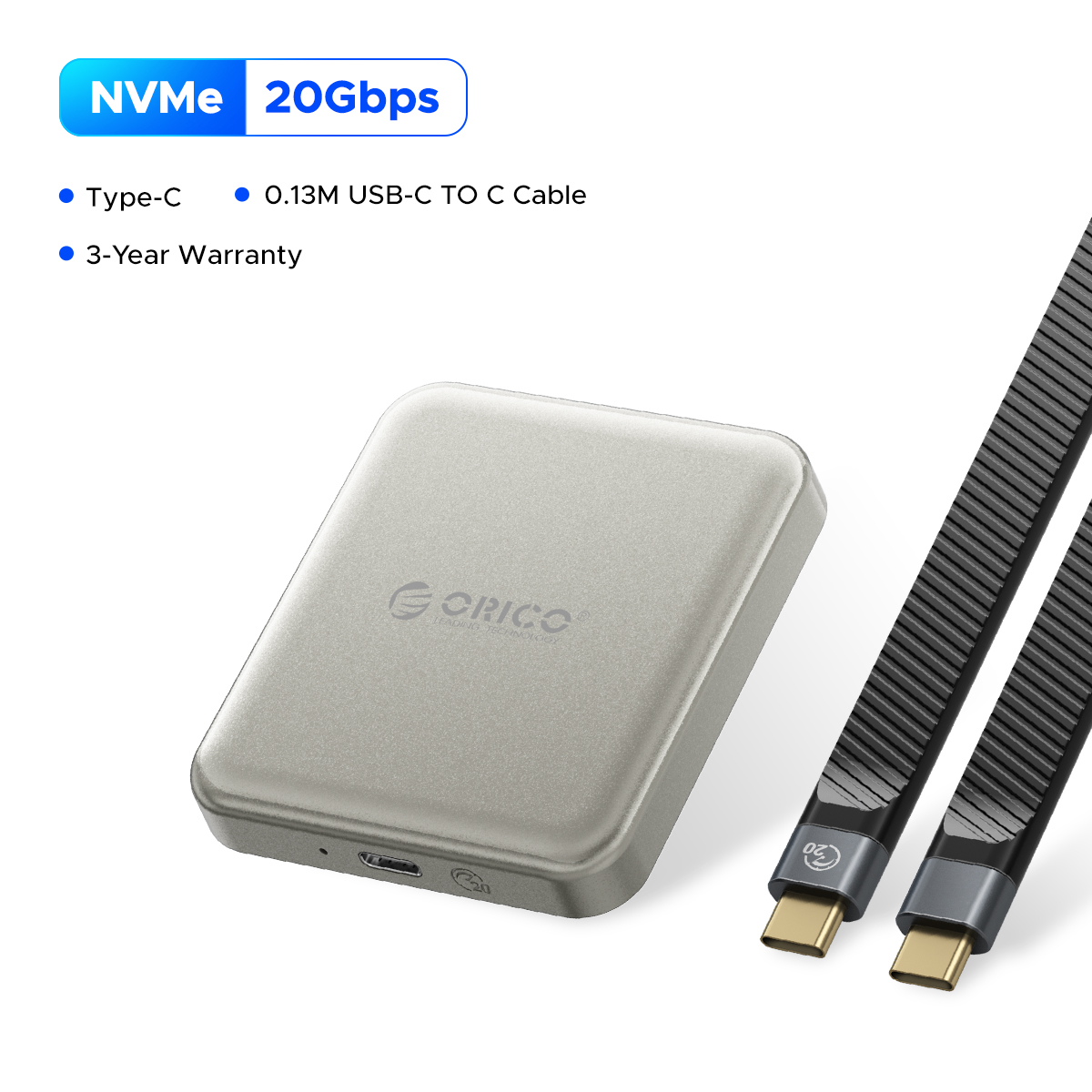 ORICO Magnetic Portable SSD USB3.2 20Gbps Supports 4K ProRes Video Recording for iPhone 15 Pro Series External Solid State Drive. 