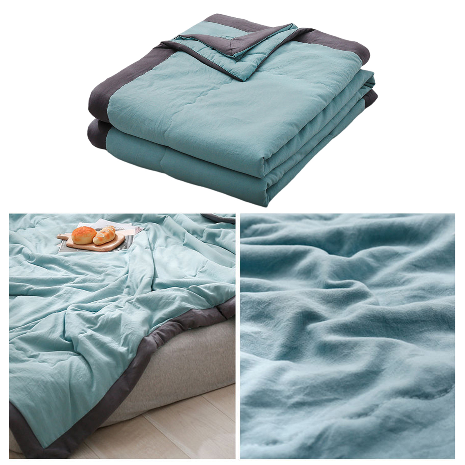 Cooling Weighted Blanket Breathable Summer Weight Cooling Blanket Soft Cotton Filling Easy to Care Non-fading Ideal