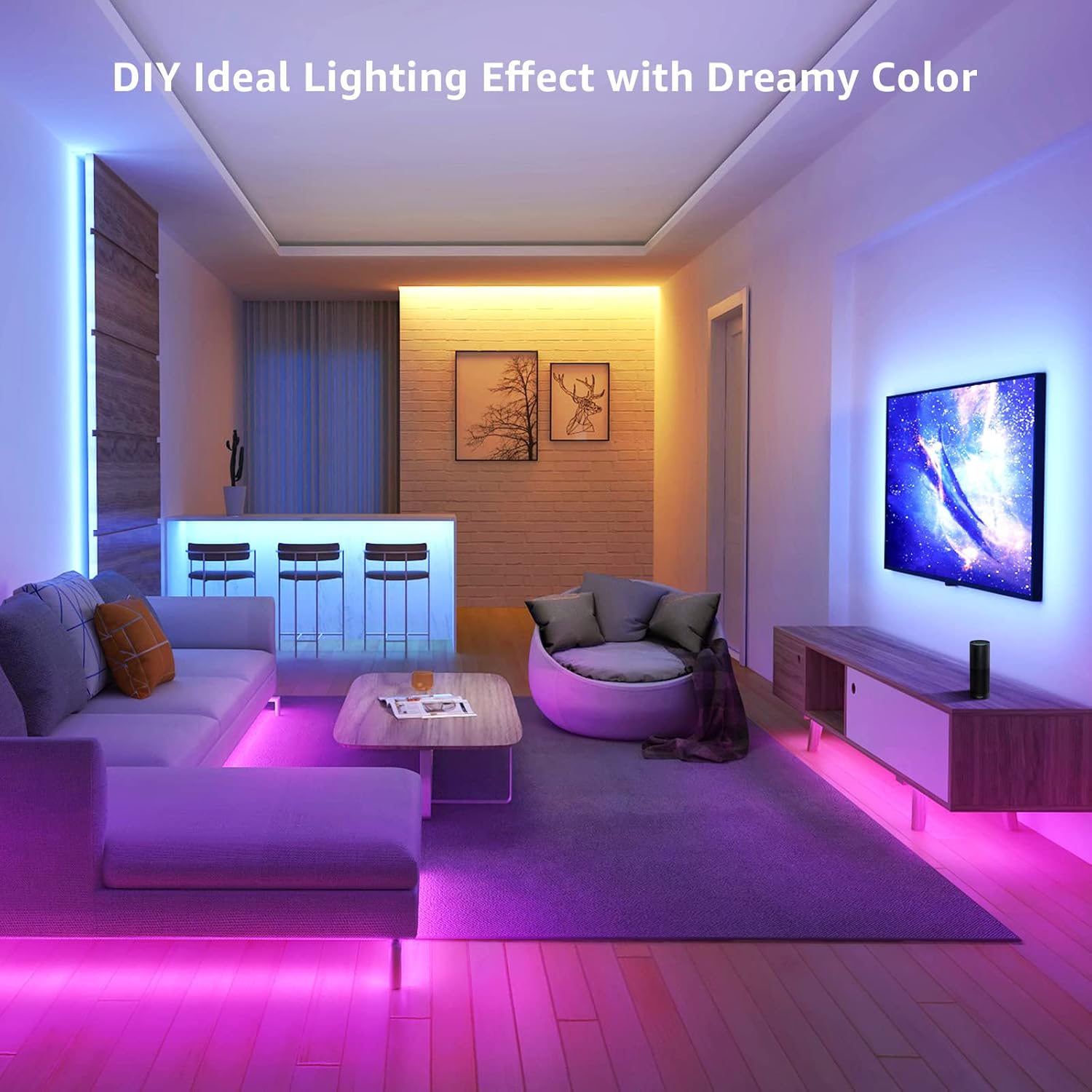 Best Quality 15 Meter LED Light Strip TV LED Backlight USB RGB 5050 Color Strip Music Synchronized Color Changing Remote App Control 5Volt Halloween Decorative Night Light Suitable for Home Bedroom Christmas Party Holidays Ceiling lighting. 
