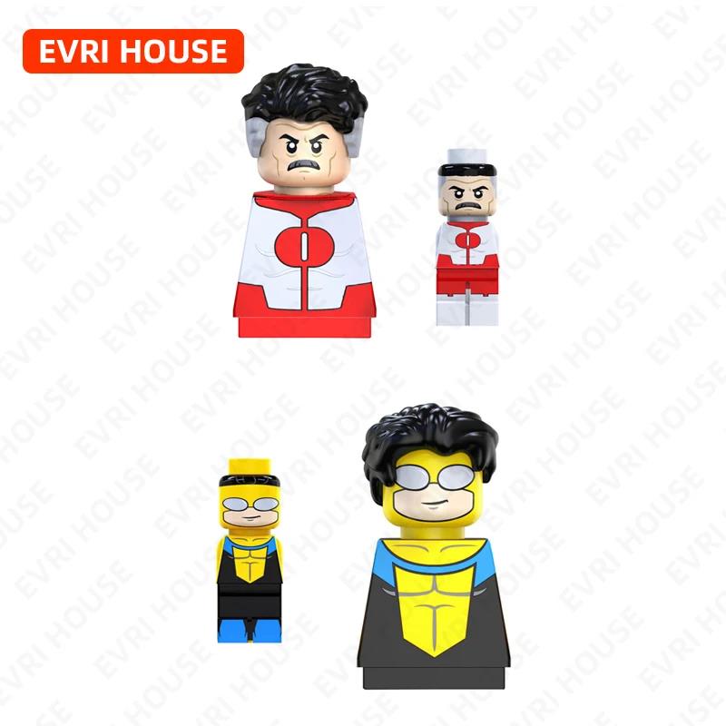 Invincible Mini Bricks Action Figures Omni-Man Mark Nolan Grayson Anime Movies Assembly Building Blocks Toys for Children Superman