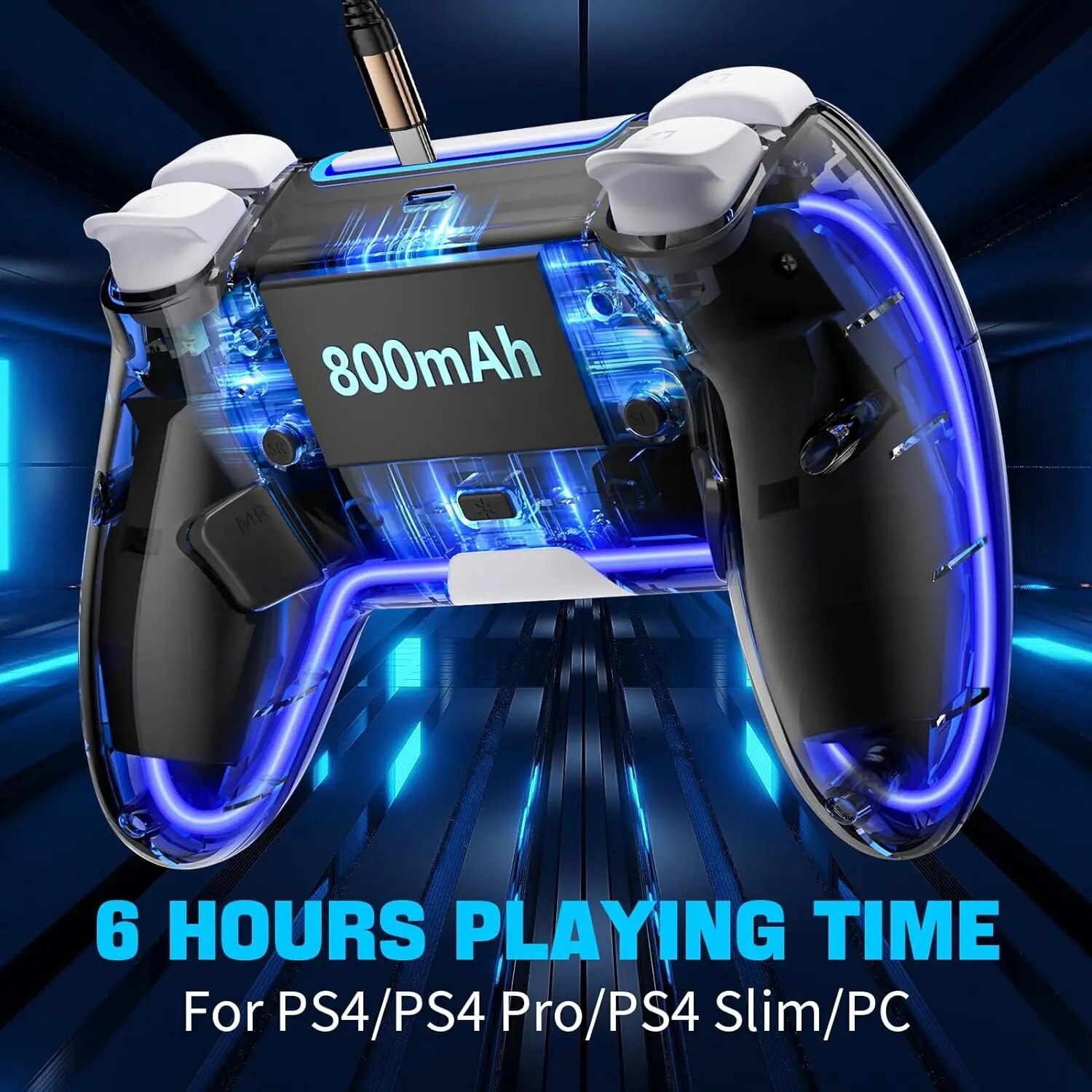 Saitake Controllers for PS4,Custom PS4 Remote with Hall 3D Joystick, RGB Wireless Game Controllers for Playstation 4. 