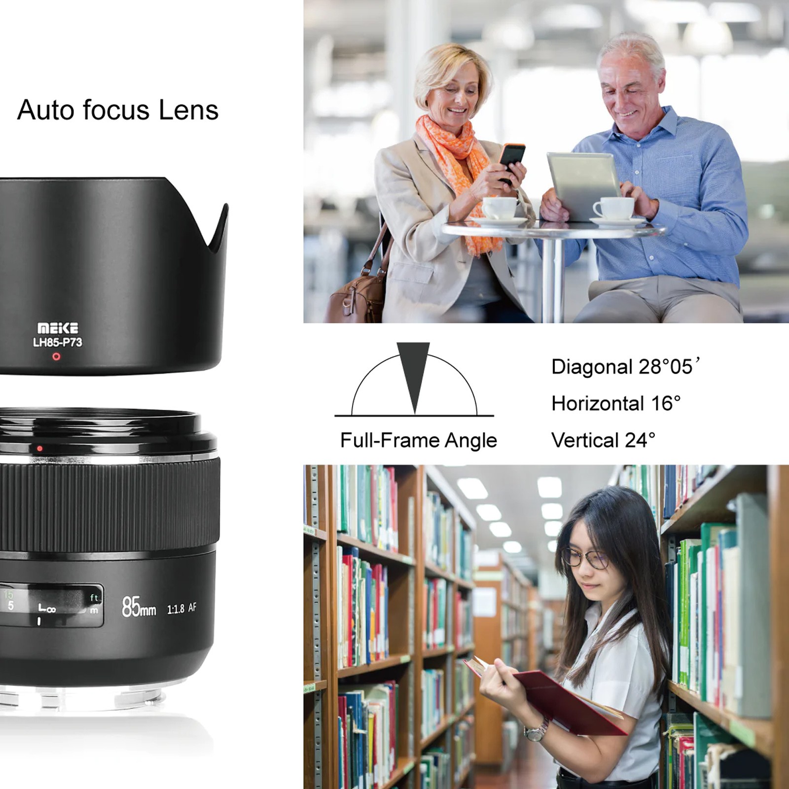 Meike 85mm F1.8 Auto Focus Full Frame Aspherical Medium Telephoto Portrait Prime Lens for Canon EOS EF Mount DSLR Cameras. 