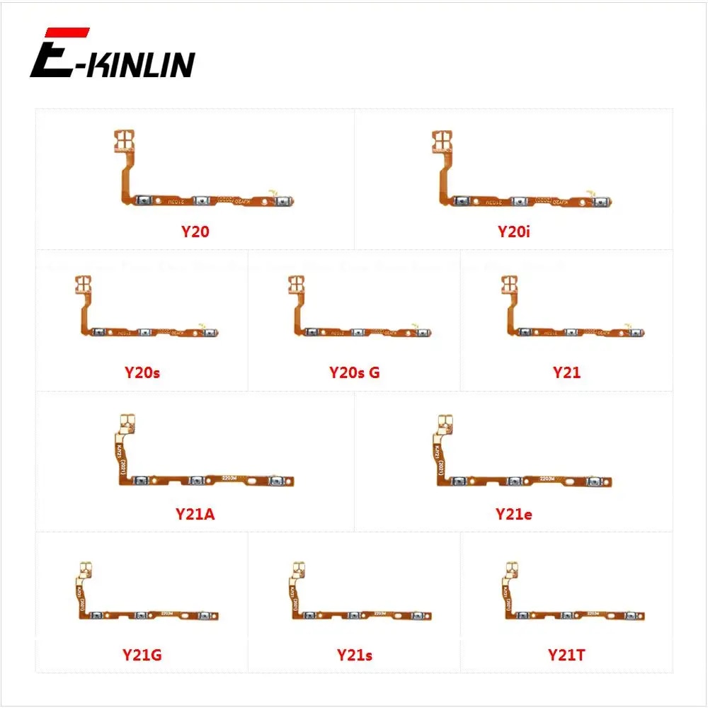 Switch Power ON OFF Key Mute Volume Button Flex Cable For Vivo Y20 Y20i Y20s G Y21 Y21A Y21e Y21G Y21s Y21T Replacement Parts. 