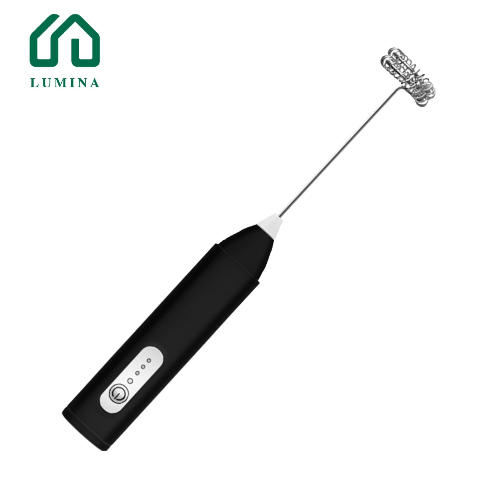 Lumina Hand-held Milk Frother Portable Type C Rechargeable Milk Frother Mixer 3-speed Whisk Wand for Matcha Latte Cappuccino Powerful Motor Noise-reducing Foam Mixer Ideal for Multi-use Frothing Tool. 