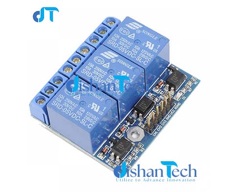3 channels 5 volt relay module use for automation switching purpose