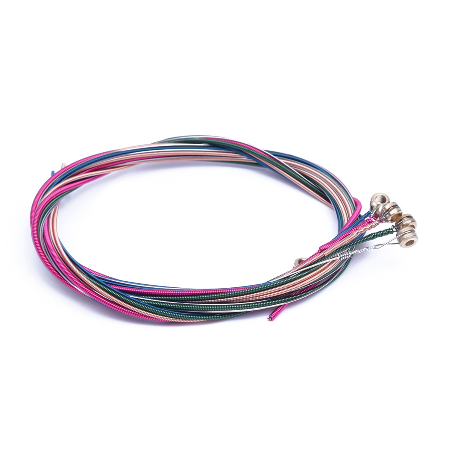 1 Set Rainbow Colorful Color String for Acoustic Guitar & 6 Pcs E, A, D, G, B, E nickel plated steel Guitar Strings Set - As shown. 