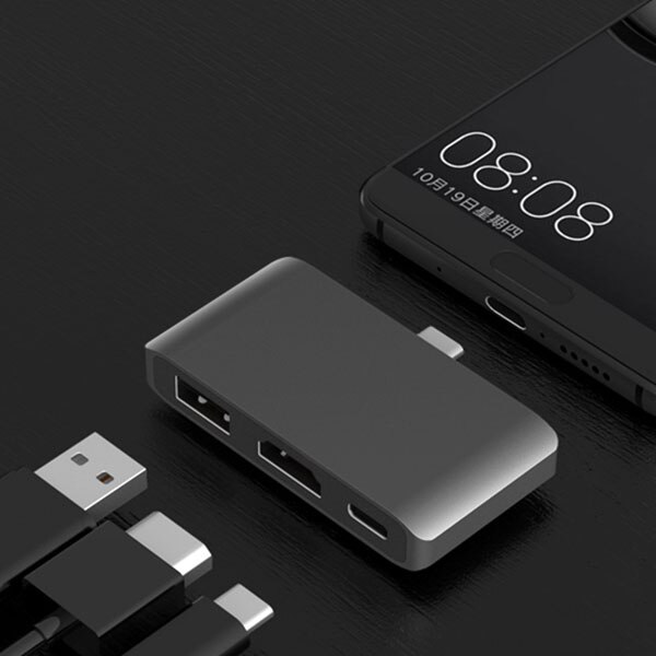 【VisioN Shop】USB C Hub 4K Dex Mode Samsung Galaxy S8/S9 Nintend with PD USB 3.0 Hub Thunderbolt USB-C Dock for Pro(gray). 