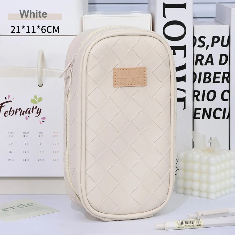 Extra Large Pencil Case Versatile Portable Multi-layer Pen Box Zippered PU Material Pencil Pouch for School Supplies Art. 