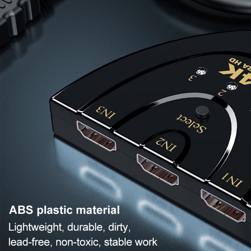【VisioN Shop】H-DMI Switch 3 In 1 3-Port Switcher Selector Supports 4K 3D for Laptop Box PS3 PS4 DVD. 