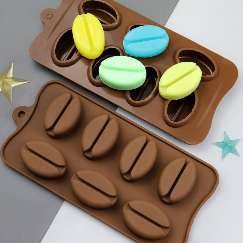 Cute Coffee Beans Shape Fondant Mould DIY Candy Ice Tray Candy Jello Making Mold. 
