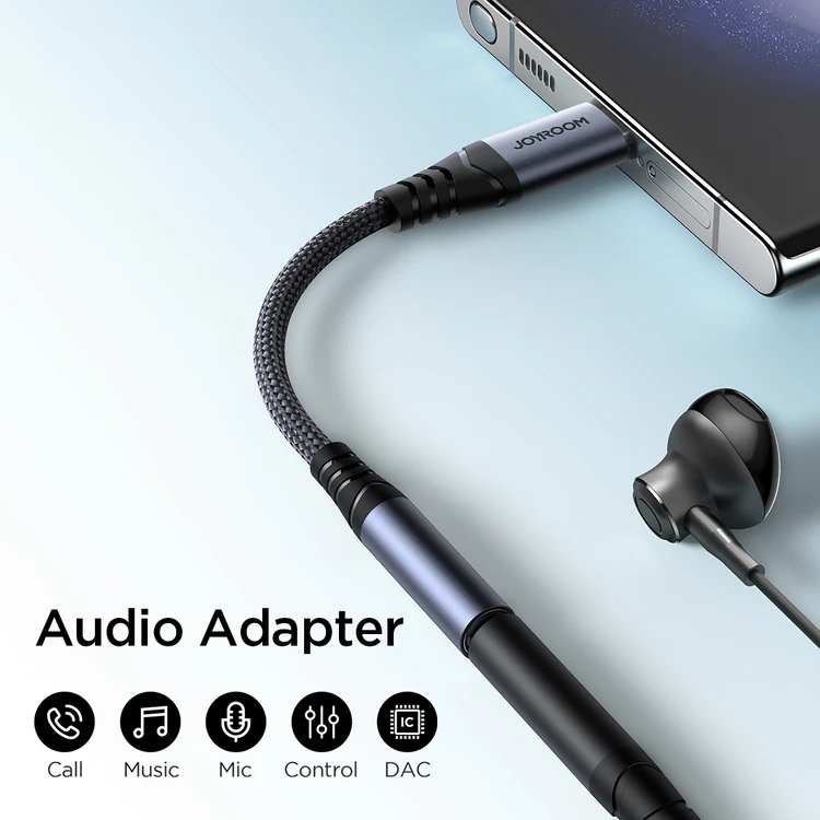 Joyroom SY-C01 Audio-Transfer Series Audio Adapter (Type-C to 3.5mm)-Black. 
