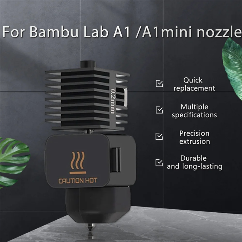 For Bambu Lab A1/A1 Mini Hotend Kit Brass Nozzle for Bambu Lab A1 3D Printer Hotend. 